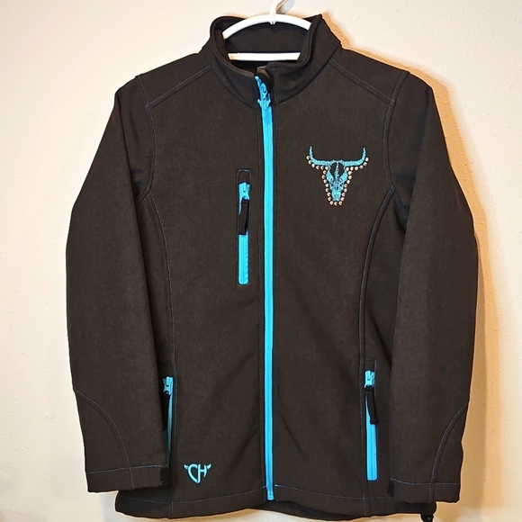 CH Cowgirl Hardware Fleece Lined Embellished Longhorn Western Jacket Sz. S - Picture 2 of 11